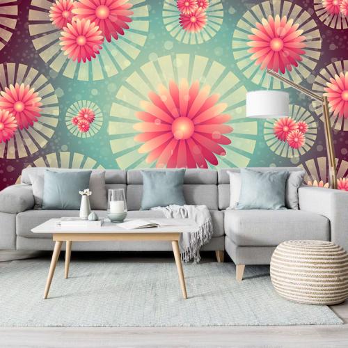Ταπετσαρία τοίχου Floral Bubbles 330x220 Ύφασμα