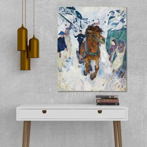 Πίνακας σε καμβά Edvard Munch - Galloping Horse 40x50 Τελαρωμένος καμβάς σε ξύλο με πάχος 2cm
