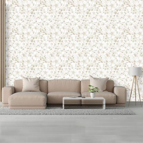 Ταπετσαρία τοίχου Beige floral 150x100 Ύφασμα