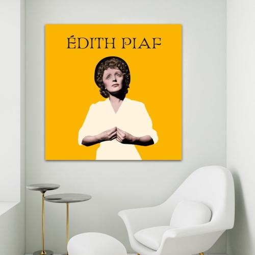 Πίνακας σε καμβά Edith Piaf 110x110 Τελαρωμένος καμβάς σε ξύλο με πάχος 2cm