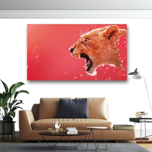 Πίνακας σε καμβά Κεφάλι θηλυκού λιονταριού 90x51 Τελαρωμένος καμβάς σε ξύλο με πάχος 2cm