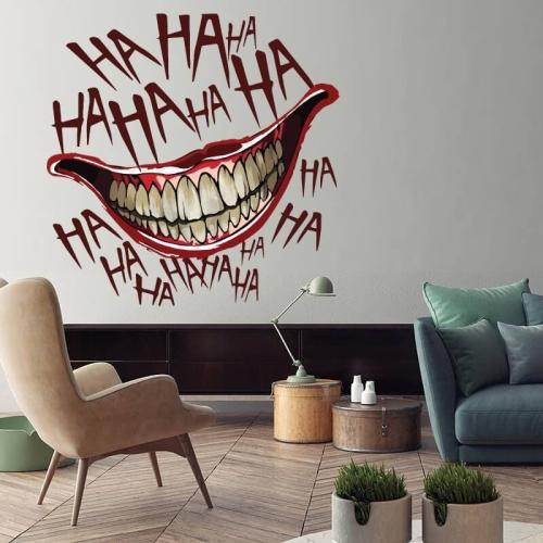 Αυτοκόλλητο τοίχου Joker γέλιο 20x20 Αυτοκόλλητα τοίχου