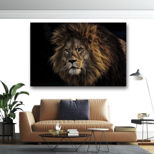 Πίνακας σε καμβά Αρσενικό λιοντάρι 180x120 Τελαρωμένος καμβάς σε ξύλο με πάχος 2cm