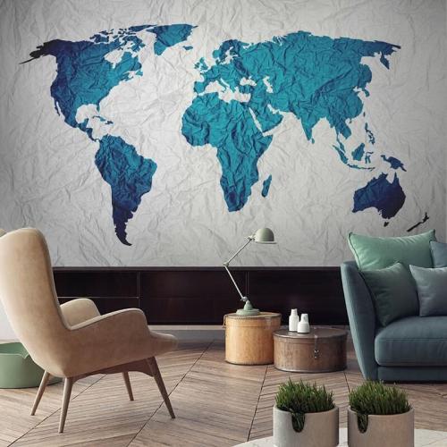 Ταπετσαρία τοίχου Παγκόσμιος Χάρτης Μοντέρνος 100x67 Βινύλιο