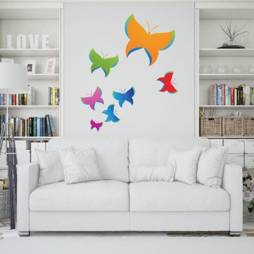 Αυτοκόλλητο τοίχου Colorful butterflies 84x70 Αυτοκόλλητα τοίχου