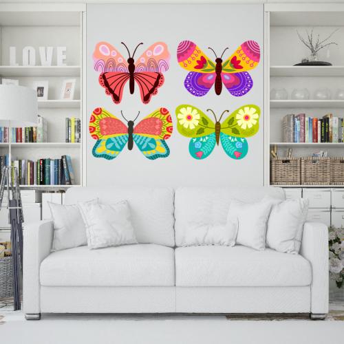 Αυτοκόλλητο τοίχου Multicolor butterflies 144x100 Αυτοκόλλητα τοίχου