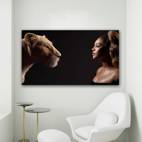 Πίνακας σε καμβά Beyonce The Lion King 142x80 Τελαρωμένος καμβάς σε ξύλο με πάχος 2cm