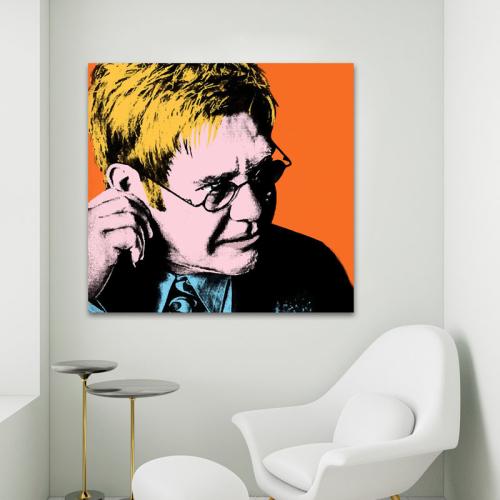 Πίνακας σε καμβά Elton John Pop Art 53x50 Τελαρωμένος καμβάς σε ξύλο με πάχος 2cm