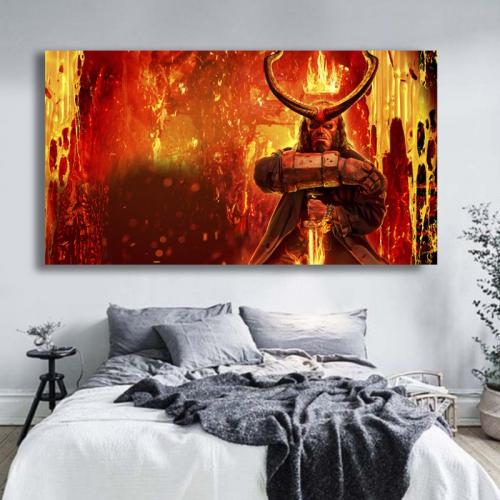Πίνακας σε καμβά Hellboy (2019) 195x110 Τελαρωμένος καμβάς σε ξύλο με πάχος 2cm