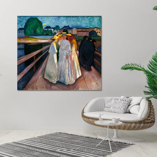 Πίνακας του Edvard Munch-On the Bridge Thielska 90x80 Τελαρωμένος καμβάς σε ξύλο με πάχος 2cm