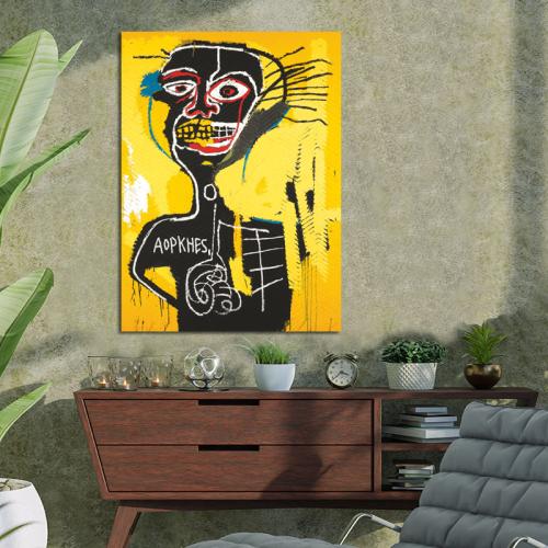 Πίνακας του Jean-Michel Basquiat-Cabeza 110x150 Τελαρωμένος καμβάς σε ξύλο με πάχος 2cm