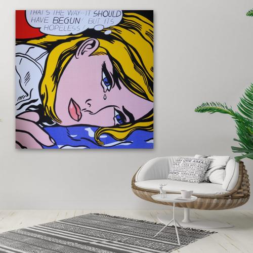 Πίνακας του Roy Lichtenstein- Hopeless 60x60 Τελαρωμένος καμβάς σε ξύλο με πάχος 2cm