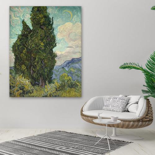 Πίνακας του Vincent van Gogh-Cypress 70x88 Τελαρωμένος καμβάς σε ξύλο με πάχος 2cm