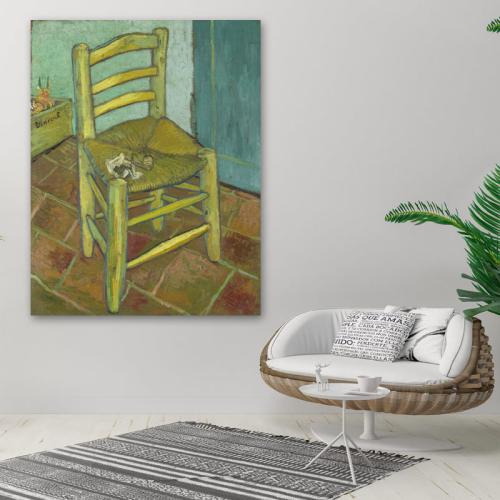 Πίνακας του Vincent van Gogh-Van Gogh's Chair 120x154 Τελαρωμένος καμβάς σε ξύλο με πάχος 2cm