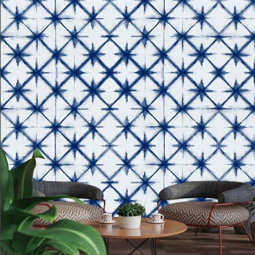 Ταπετσαρία με Pattern blue 210x140 Ύφασμα