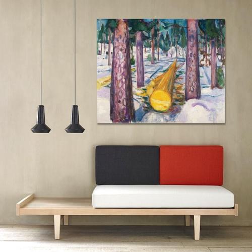 Πίνακας σε καμβά Edvard Munch - The Yellow Log 37x30 Τελαρωμένος καμβάς σε ξύλο με πάχος 2cm