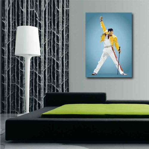 Πίνακας σε καμβά Freddie Mercury 100x140 Τελαρωμένος καμβάς σε ξύλο με πάχος 2cm