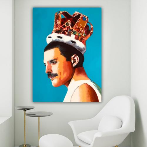 Πίνακας σε καμβά Freddie Mercury 90x123 Τελαρωμένος καμβάς σε ξύλο με πάχος 2cm