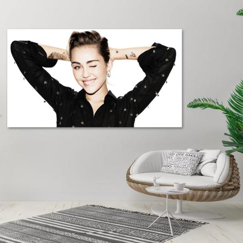 Πίνακας σε καμβά Miley Cyrus 106x60 Τελαρωμένος καμβάς σε ξύλο με πάχος 2cm