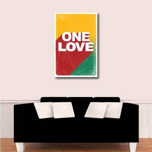 Πίνακας σε καμβά One Love Poster 110x165 Τελαρωμένος καμβάς σε ξύλο με πάχος 2cm