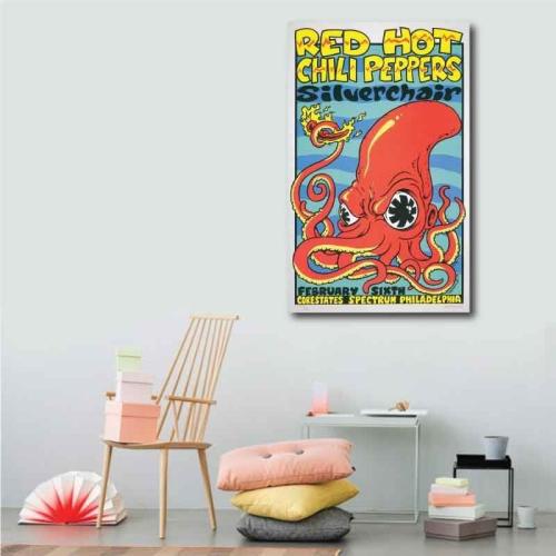 Πίνακας σε καμβά Red Hot Chilli Peppers Poster 110x170 Τελαρωμένος καμβάς σε ξύλο με πάχος 2cm
