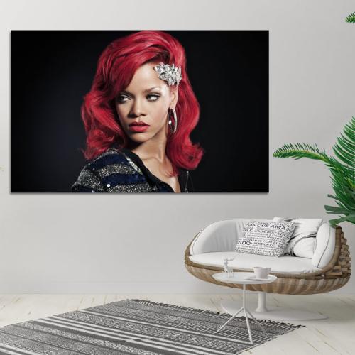 Πίνακας σε καμβά Rihanna 127x80 Τελαρωμένος καμβάς σε ξύλο με πάχος 2cm