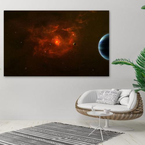Πίνακας σε καμβά Φλεγόμενος Γαλαξίας 192x120 Τελαρωμένος καμβάς σε ξύλο με πάχος 2cm