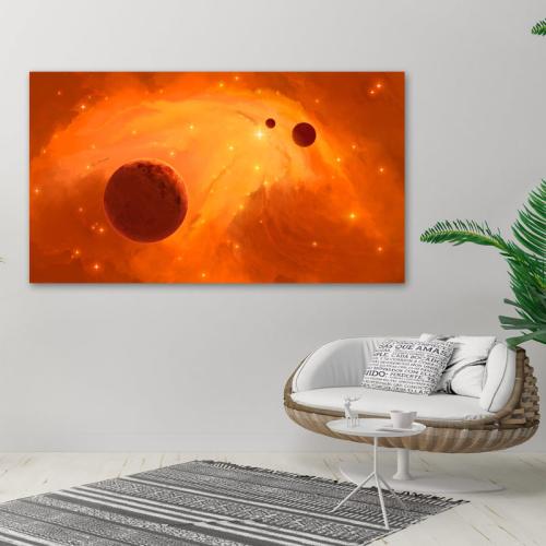 Πίνακας σε καμβά Γαλαξίας στα Χρώματα της Φωτιάς 177x100 Τελαρωμένος καμβάς σε ξύλο με πάχος 2cm