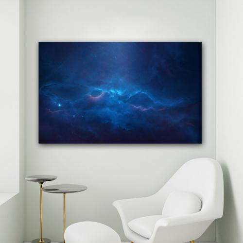Πίνακας σε καμβά Μπλε Γαλαξίας 3 176x110 Τελαρωμένος καμβάς σε ξύλο με πάχος 2cm