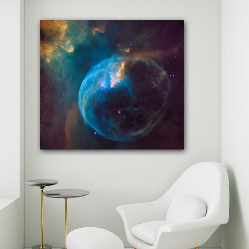 Πίνακας σε καμβά Πολύχρωμος Πλανήτης 111x100 Τελαρωμένος καμβάς σε ξύλο με πάχος 2cm