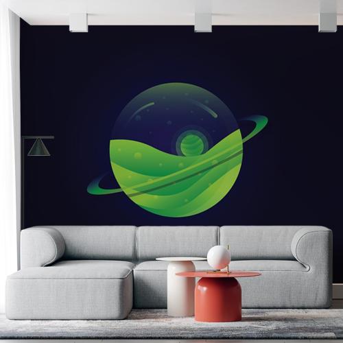 Ταπετσαρία τοίχου Abstract Πλανήτης 282x159 Ύφασμα