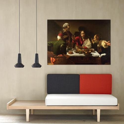 Πίνακας σε καμβά Caravaggio - Supper at Emmaus 70x50 Τελαρωμένος καμβάς σε ξύλο με πάχος 2cm