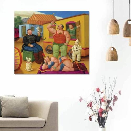 Πίνακας σε καμβά Fernando Botero - Circus People 107x90 Τελαρωμένος καμβάς σε ξύλο με πάχος 2cm
