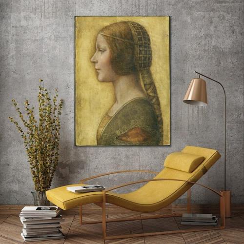 Πίνακας σε καμβά Leonardo da Vinci - Profile of a Young Fiancee 90x122 Τελαρωμένος καμβάς σε ξύλο με πάχος 2cm