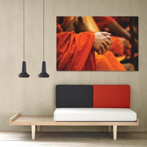 Πίνακας σε καμβά Μοναχός Βουδιστής Προσεύχεται 120x80 Τελαρωμένος καμβάς σε ξύλο με πάχος 2cm