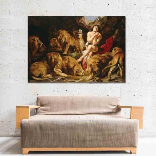 Πίνακας σε καμβά Peter Paul Rubens - Daniel in the Lions' Den 148x100 Τελαρωμένος καμβάς σε ξύλο με πάχος 2cm