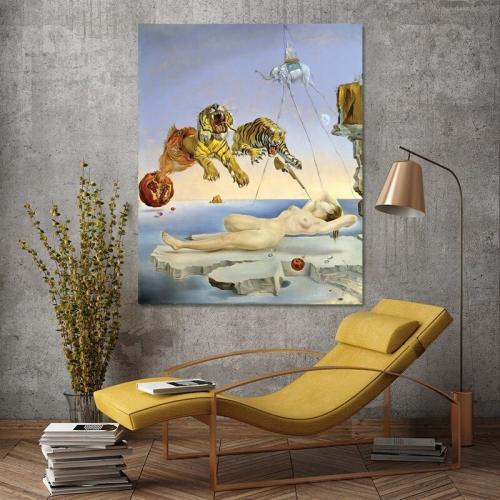 Πίνακας σε καμβά Salvador Dali - Dream Caused by the Flight of a Bee around a Pomegranate a Second before Waking 100x125 Τελαρωμένος καμβάς σε ξύλο με πάχος 2cm