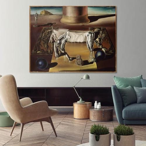Πίνακας σε καμβά Salvador Dali - Lion cheval dormeuse invisibles 59x45 Τελαρωμένος καμβάς σε ξύλο με πάχος 2cm