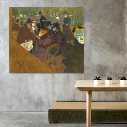 Πίνακας σε καμβά Toulouse Lautrec - At the Moulin Rouge 92x80 Τελαρωμένος καμβάς σε ξύλο με πάχος 2cm