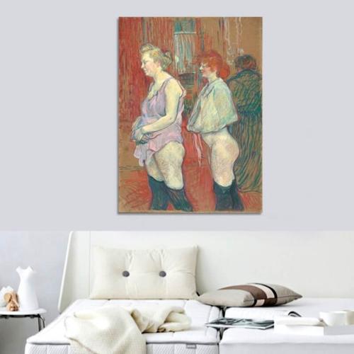 Πίνακας σε καμβά Toulouse Lautrec - Rue des Moulins 100x137 Τελαρωμένος καμβάς σε ξύλο με πάχος 2cm