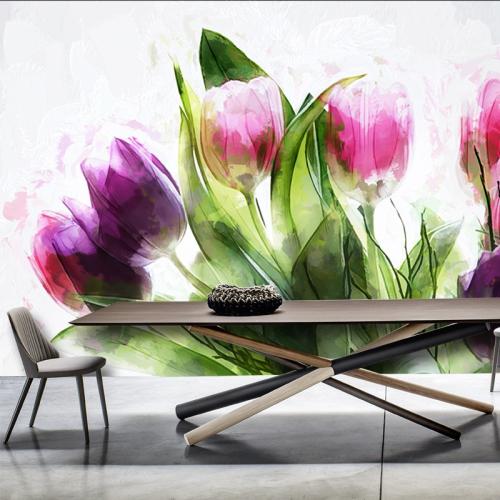 Ταπετσαρία τοίχου Abstract tulipus 150x100 Ύφασμα