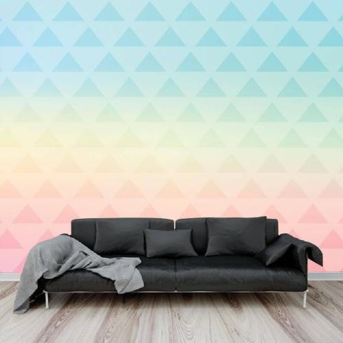 Ταπετσαρία τοίχου με Μοτίβο Χρωματιστά Τρίγωνα 280x160 Ύφασμα