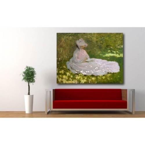 Πίνακας σε καμβά του Claude Monet Springtime 100x150 Τελαρωμένος καμβάς σε ξύλο με πάχος 2cm