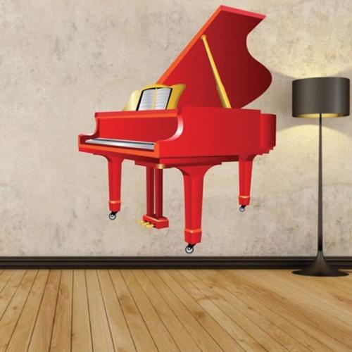 Αυτοκόλλητα τοίχου Κόκκινο πιάνο 100x110 Αυτοκόλλητα τοίχου