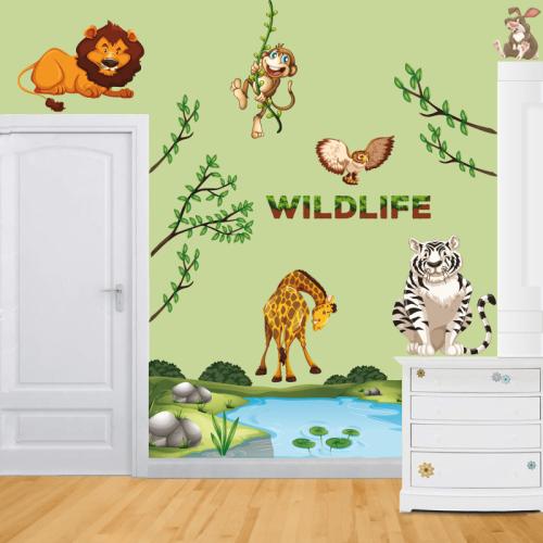 Αυτοκόλλητο τοίχου με Ζώα της Ζούγκλας 210x160 Αυτοκόλλητα τοίχου