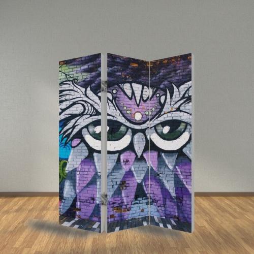 Παραβάν Owl Graffiti 280x200 Ύφασμα Μία όψη