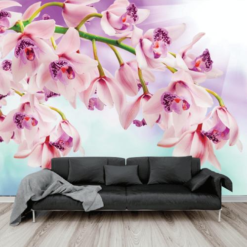Ταπετσαρία τοίχου με το Pink_Orchids 200x110 Ύφασμα