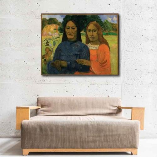 Πίνακας σε καμβά Paul Gauguin - Two Women 152x120 Τελαρωμένος καμβάς σε ξύλο με πάχος 2cm