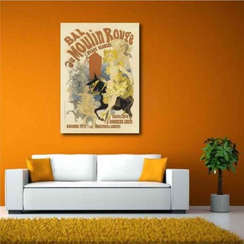 Πίνακας σε καμβά Toulouse Loutrec - Moulin Rouge Poster 100x141 Τελαρωμένος καμβάς σε ξύλο με πάχος 2cm