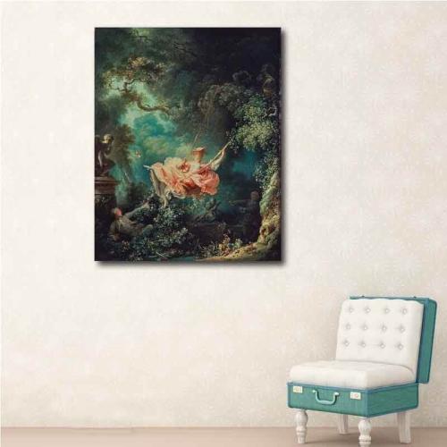 Πίνακας σε καμβά Jean Honore Fragonard - The Swing 50x63 Τελαρωμένος καμβάς σε ξύλο με πάχος 2cm